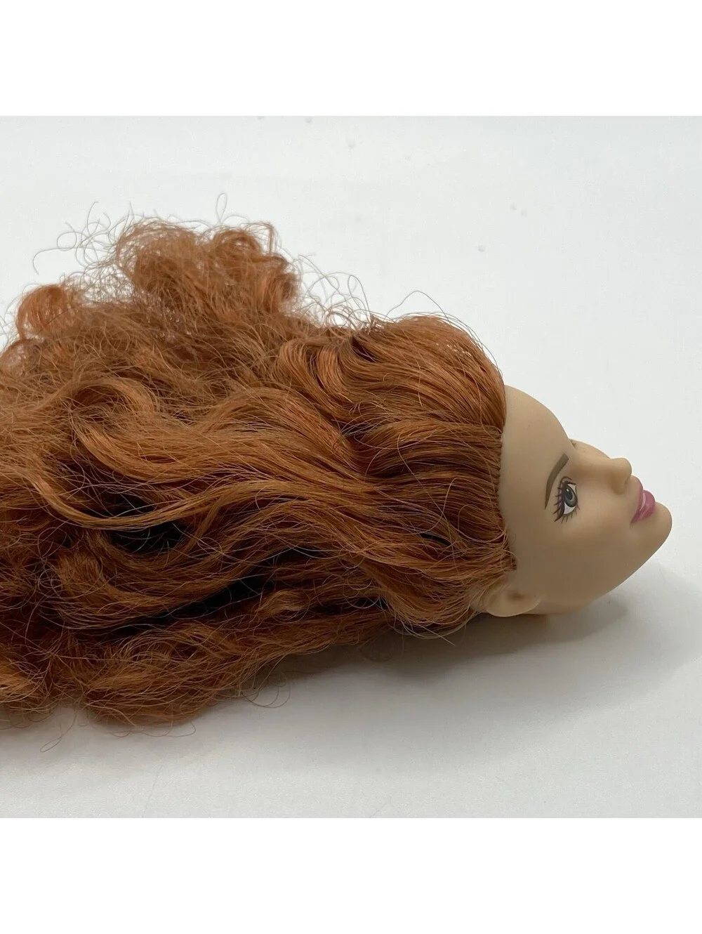 Barbie Head Only- Red Curly Hair  Brown Eyes For OOAK B19
